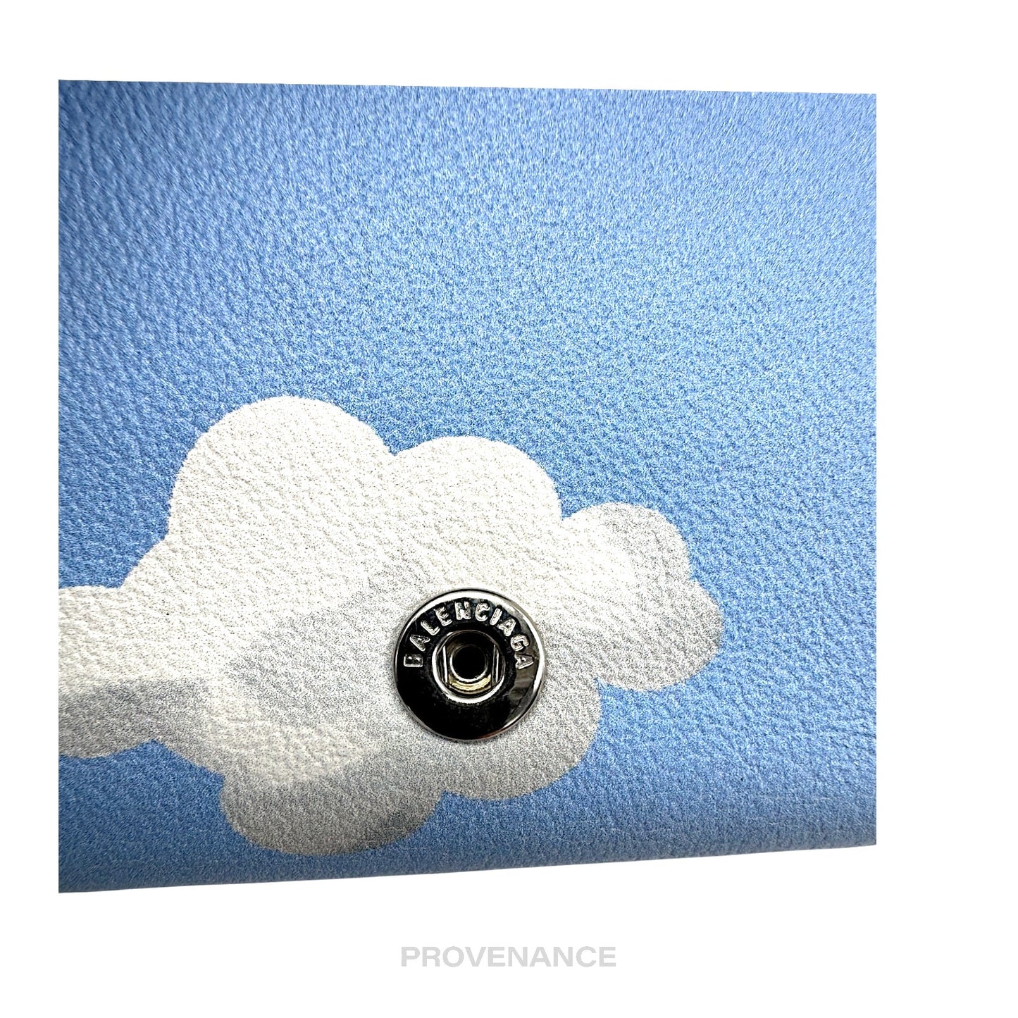 🔴 Balenciaga Papier Mini Card Wallet - Clouds Blue Leather