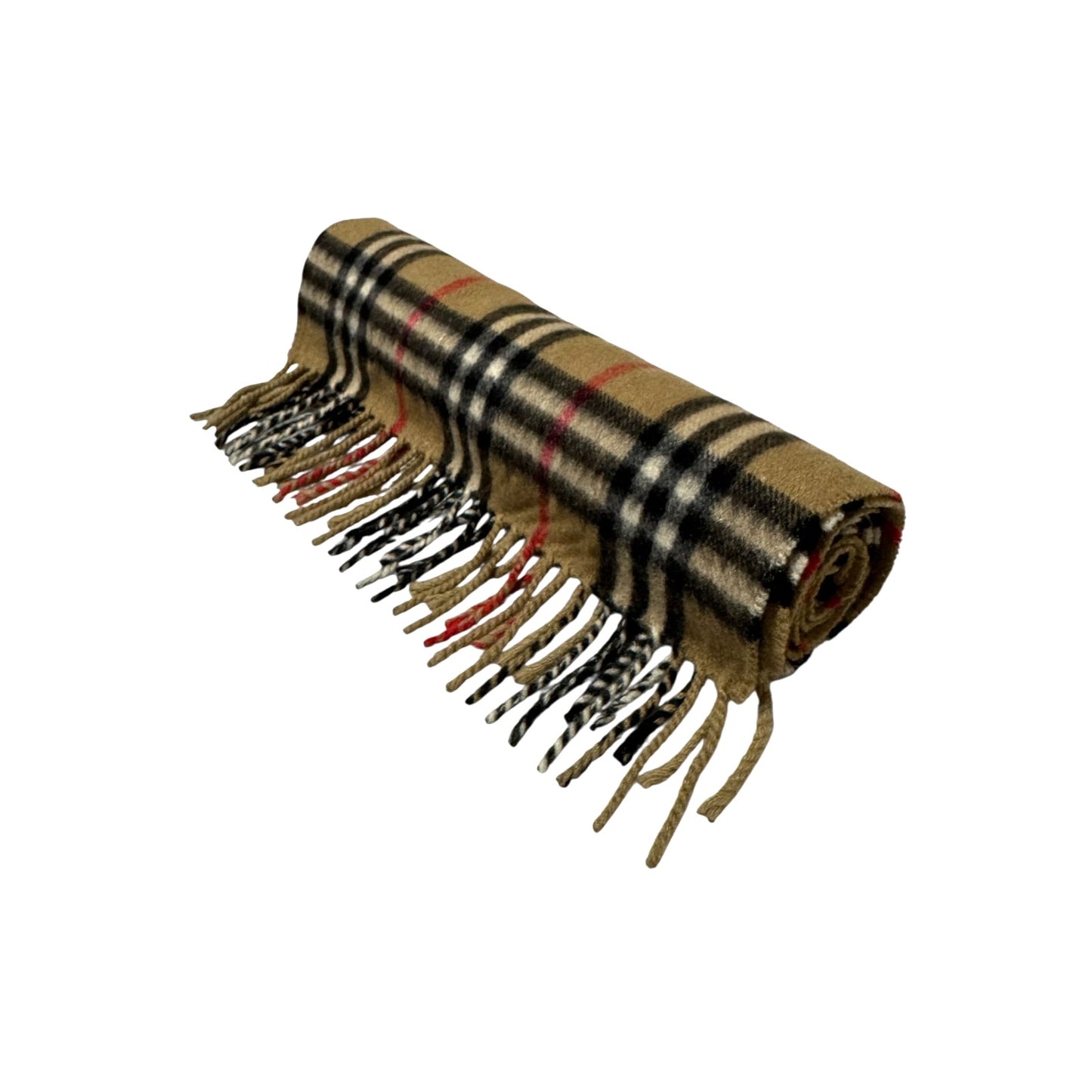 🔴 Vintage Burberrys Scarf Nova Check 100% Cashmere Camel