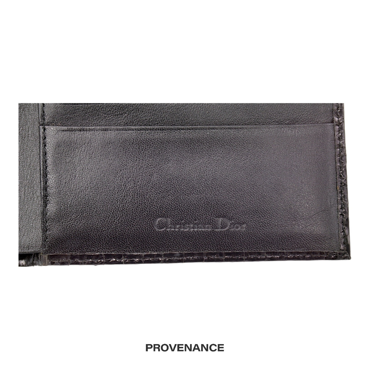 🔴 Christian Dior Bifold Wallet - Black Snakeskin