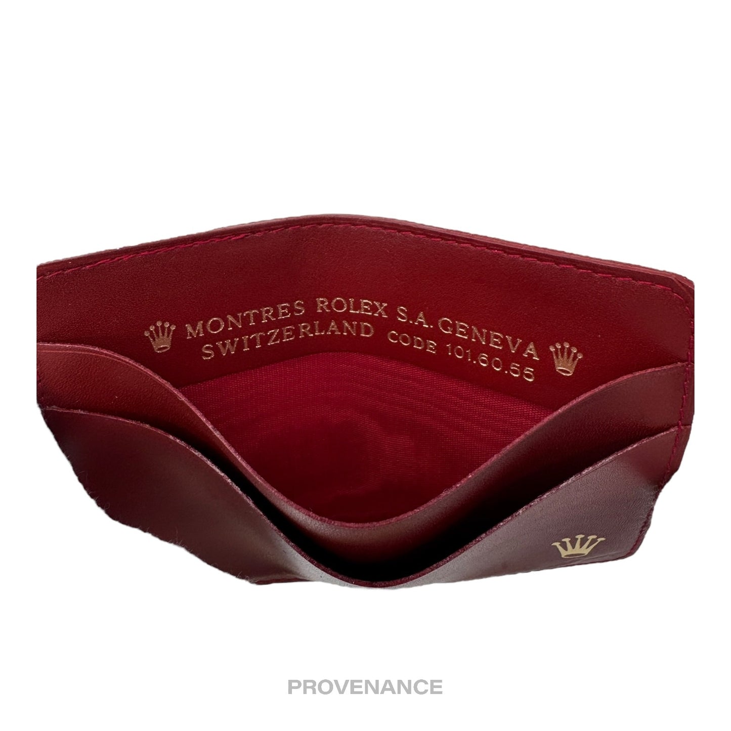 🔴 Rolex Card Holder Wallet - Red Leather