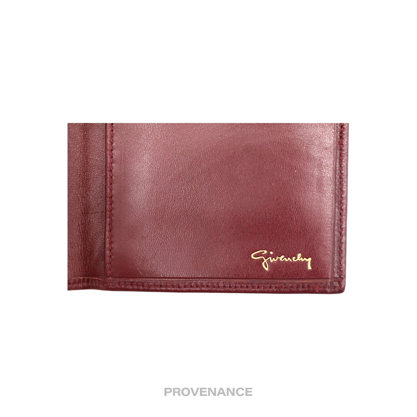 🔴 Givenchy 4G Logo ID Card Wallet - Burgundy Leather