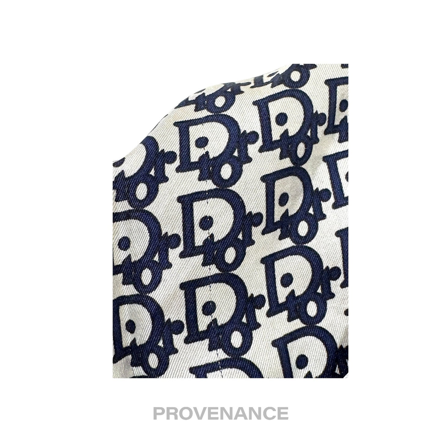 🔴 Christian Dior Trotter Monogram Silk Scarf - Navy White