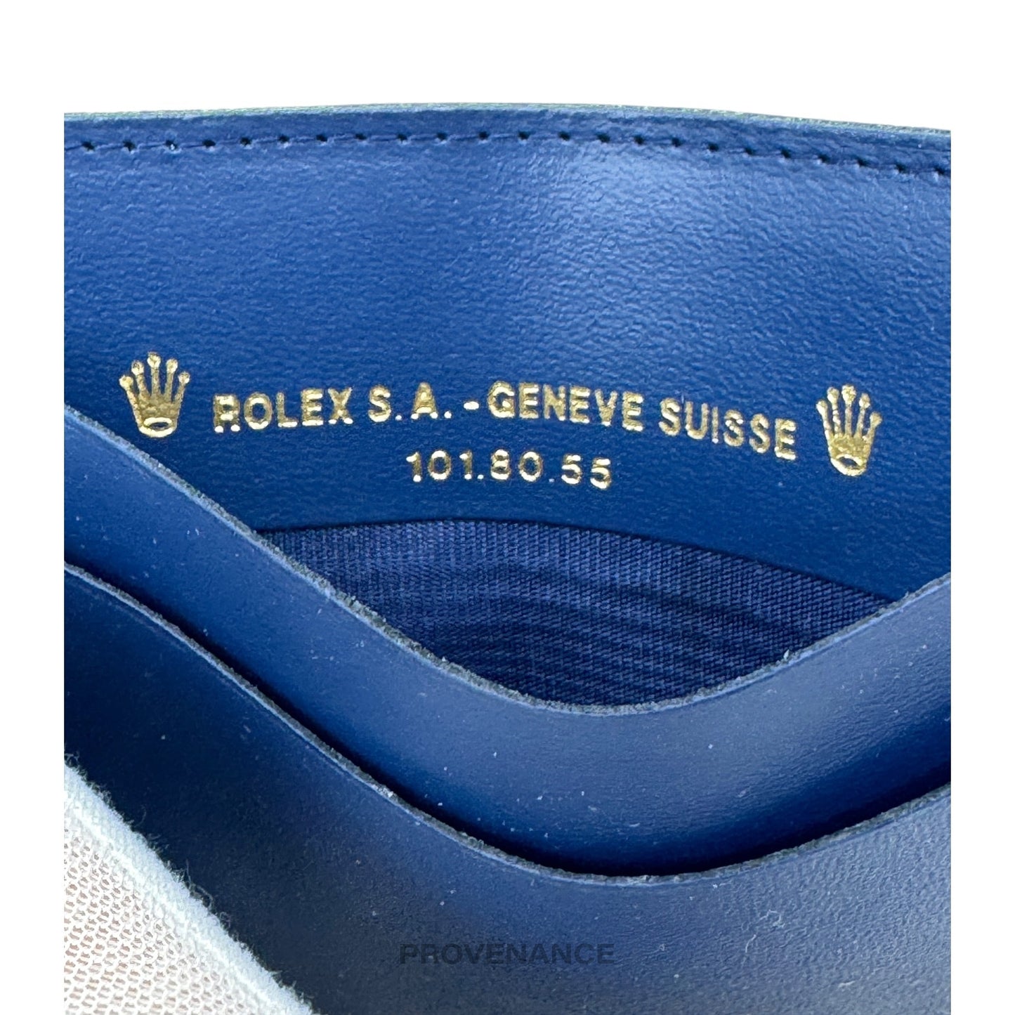 🔴 Rolex Card Holder Wallet - Navy Blue Leather