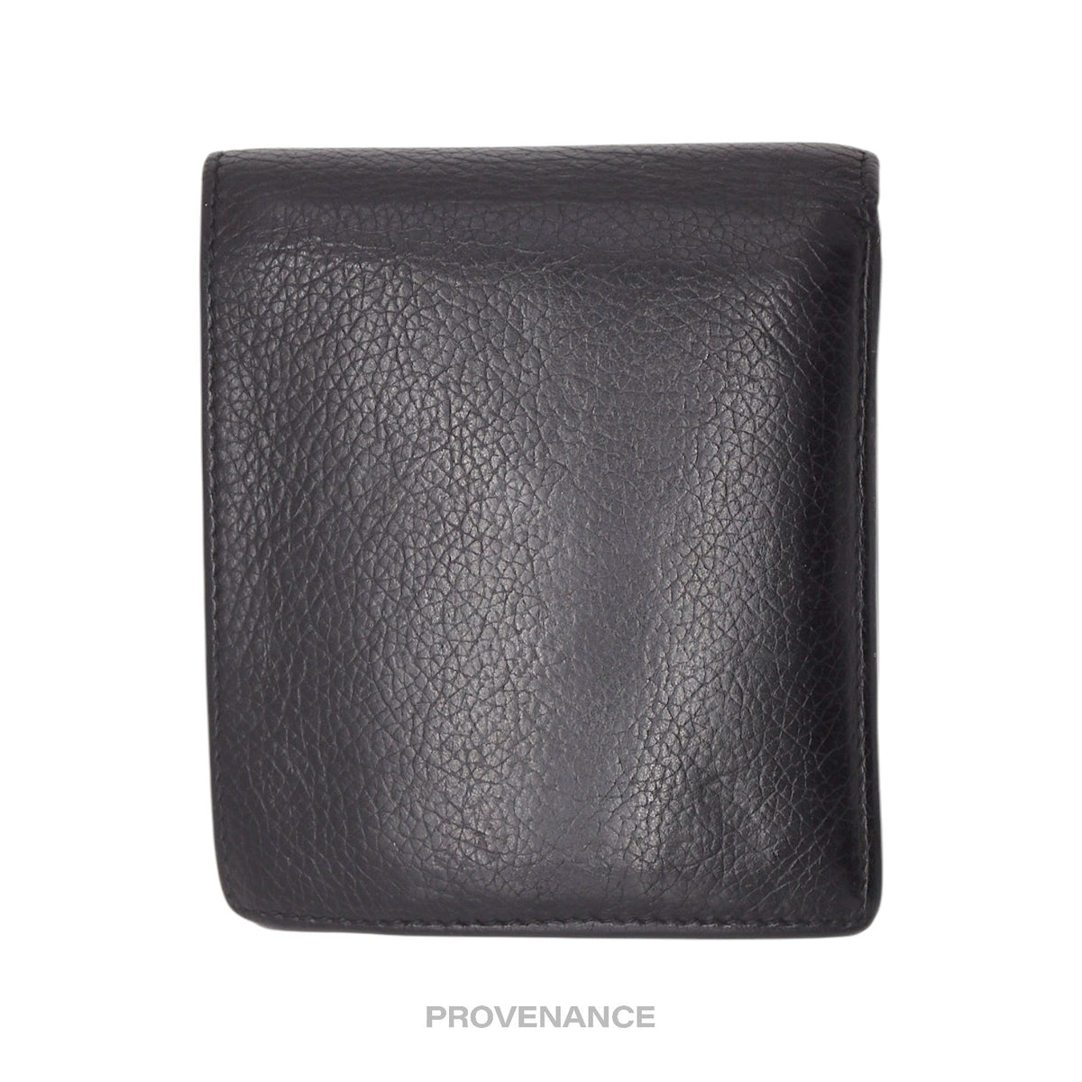 🔴 Balenciaga Logo Bifold Wallet - Black Leather