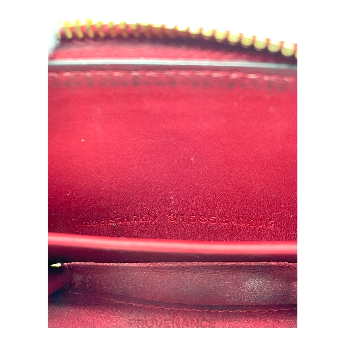 🔴 Saint Laurent Paris SLP Compact Zip Card Wallet - Red Leather