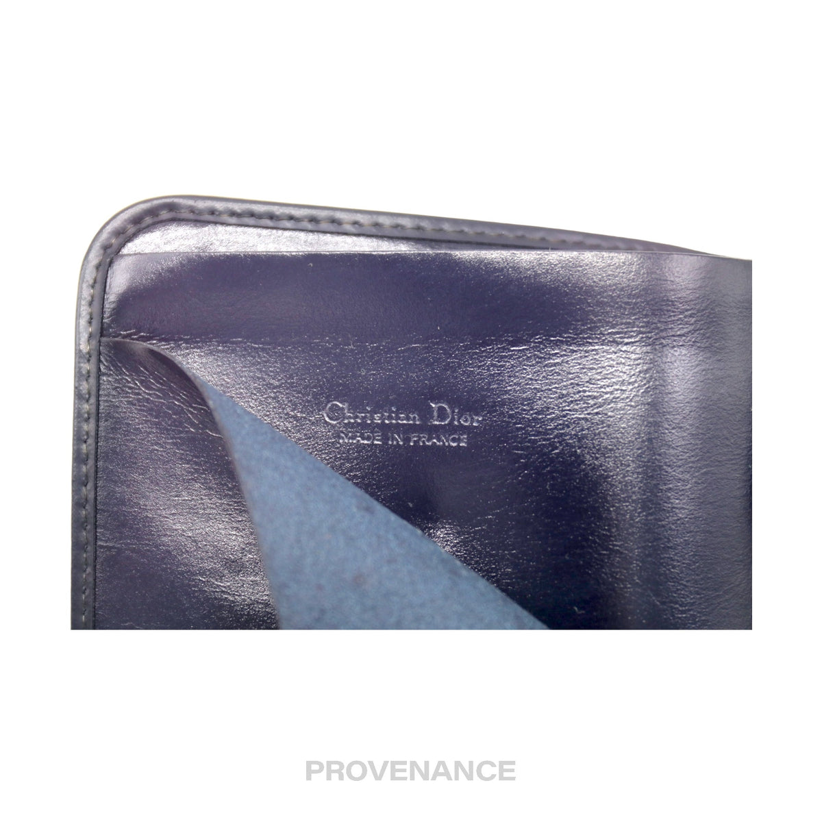 🔴 Dior Oblique Trotter Bifold Wallet - Navy Jacquard