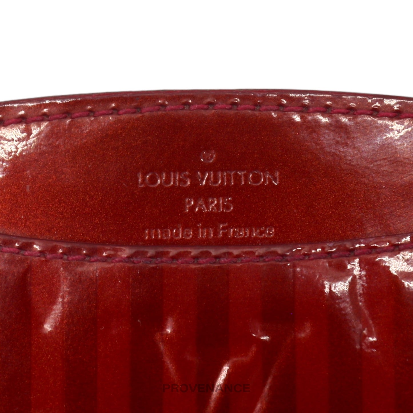 🔴 Louis Vuitton Card Wallet - Red Vernis Rayures