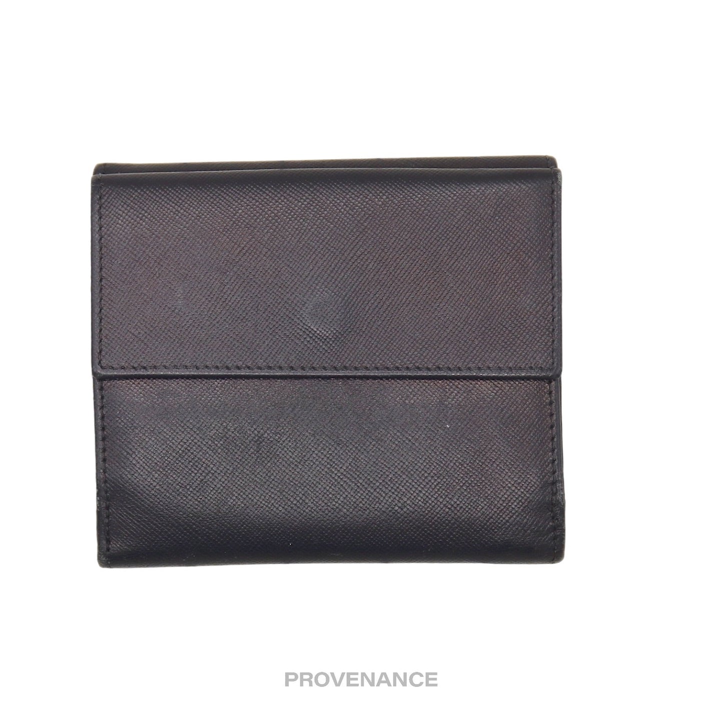 🔴 Prada Trifold Wallet - Black Saffiano Leather