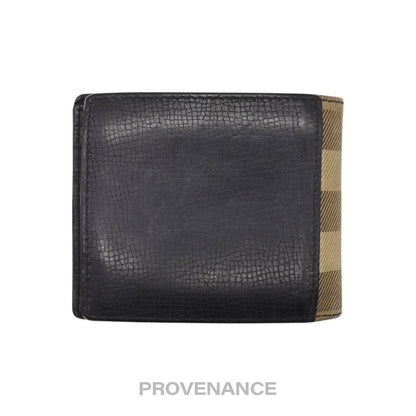🔴 Burberry Bifold Wallet - Nova Check Navy Leather