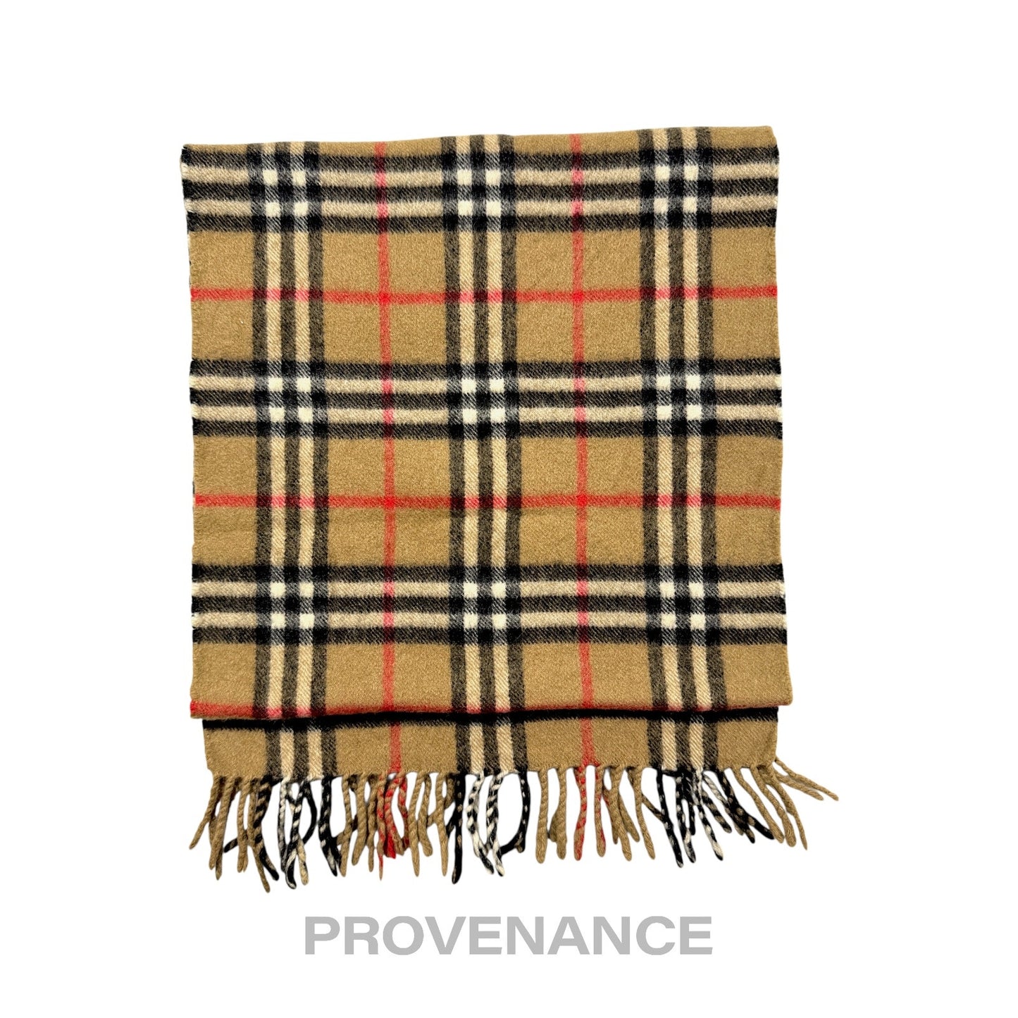 🔴 Vintage Burberrys Scarf Nova Check 100% Cashmere Camel