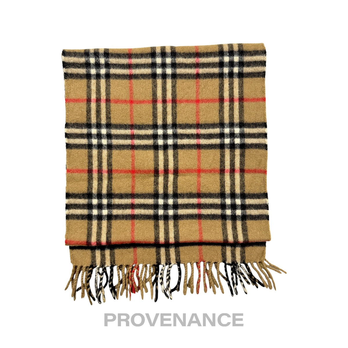 🔴 Vintage Burberrys Scarf Nova Check 100% Cashmere Camel
