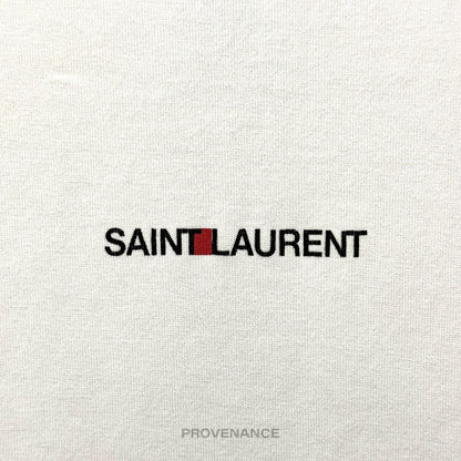 🔴 Saint Laurent Paris SLP Logo T Shirt - White