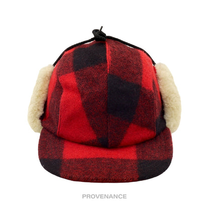 🔴 Filson Double Mackinaw Wool Cap - Red Black Plaid