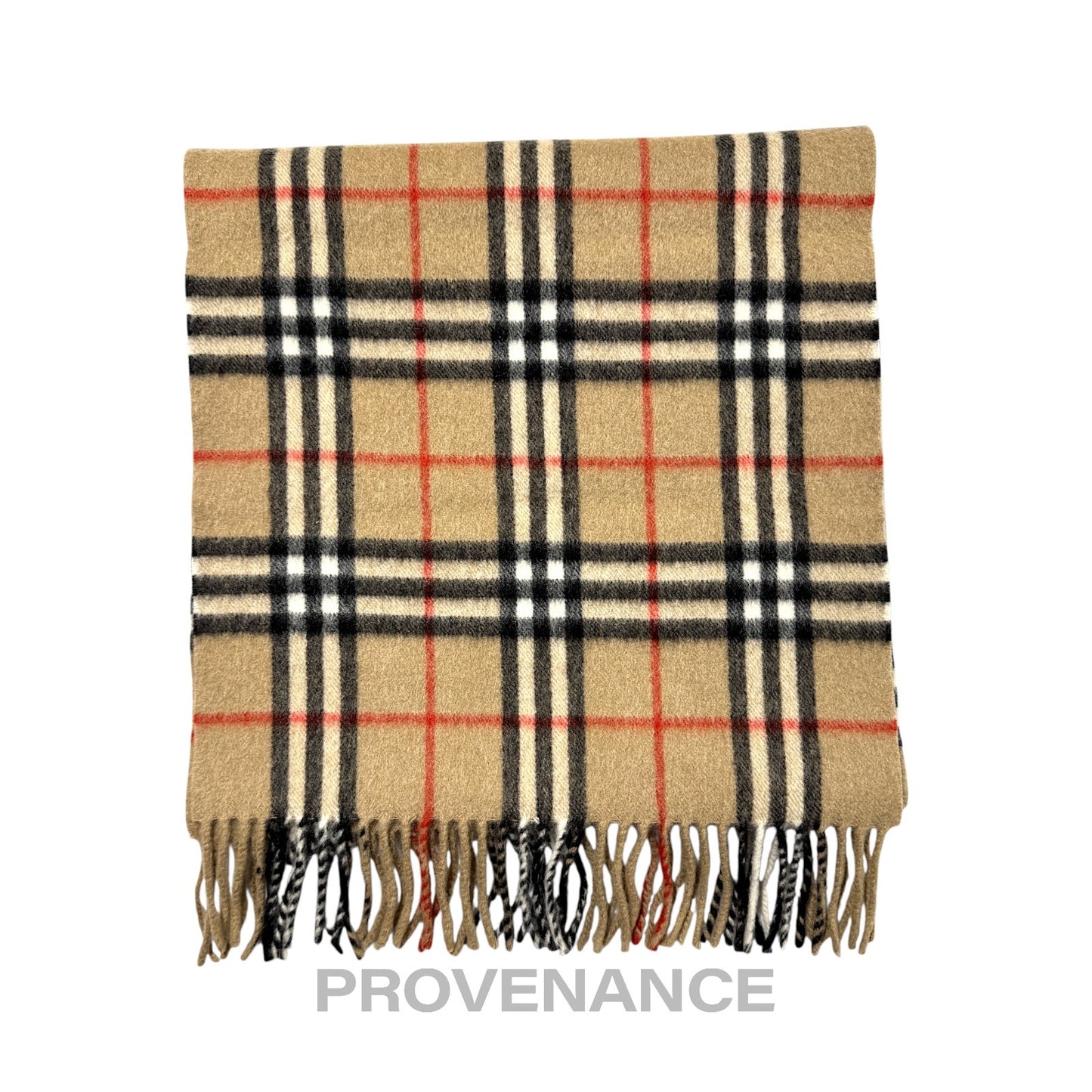 🔴 Vintage Burberrys Scarf Nova Check 100% Cashmere Camel