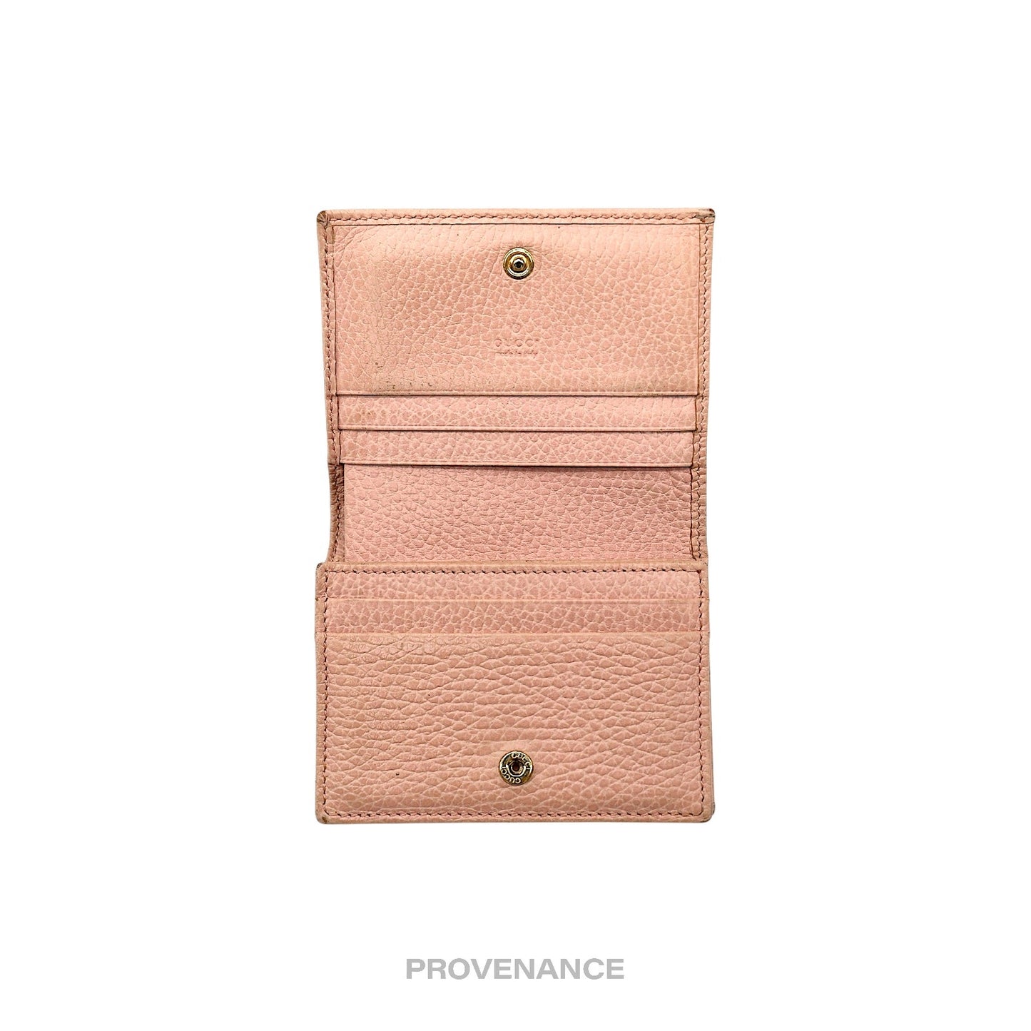 🔴 Gucci GG Marmont Card Holder Wallet - Pink Leather