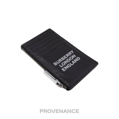 🔴 BURBERRY LONDON ENGLAND Zip Card Holder Wallet - Black