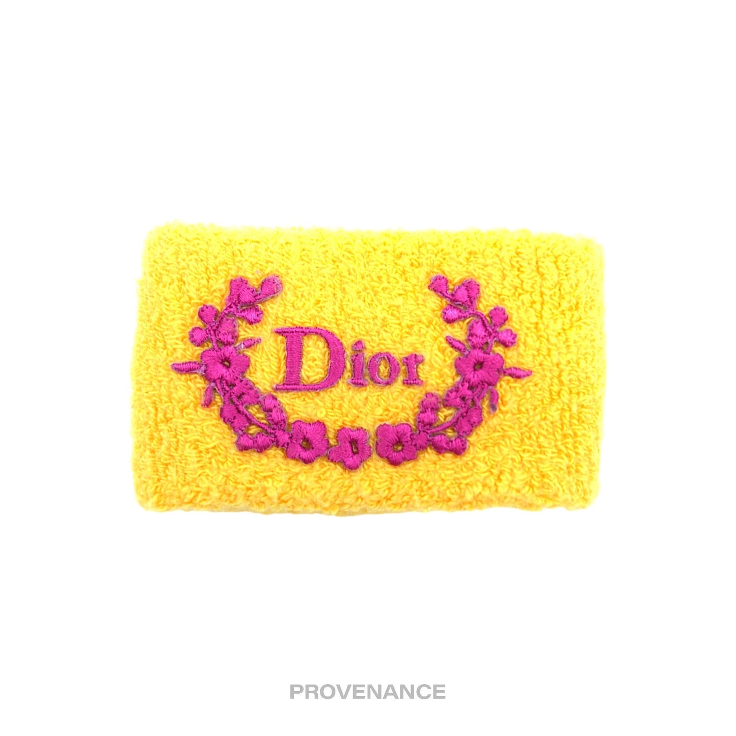 🔴 Dior Wrist Sweat Band Set of 2 - Yellow Fuchsia Terry