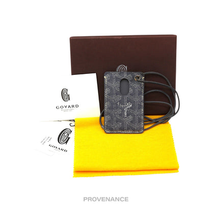 🔴 Goyard ID Lanyard Card Case - Grey Goyardine