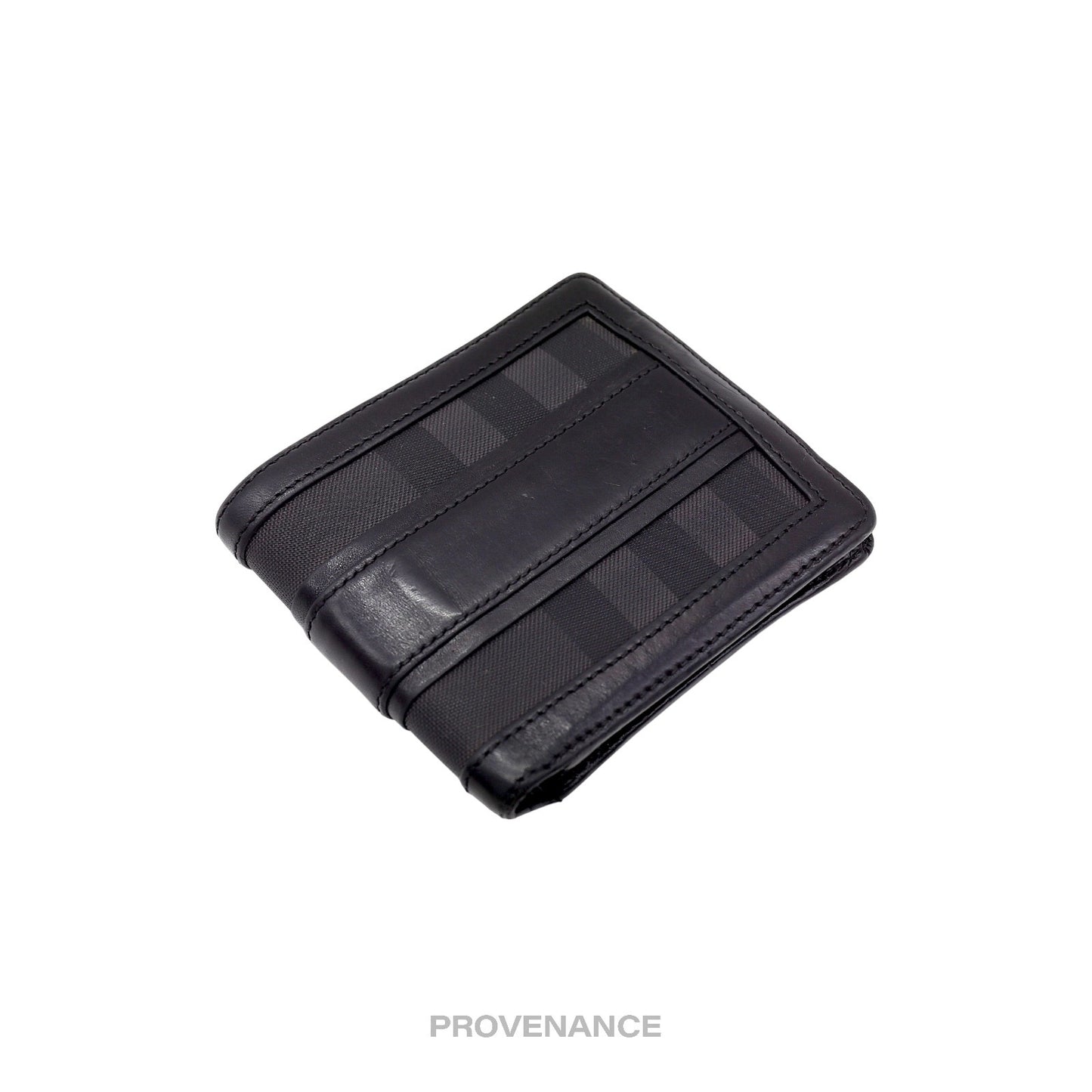 🔴 Burberry Bifold Wallet -  London Check Black Charcoal