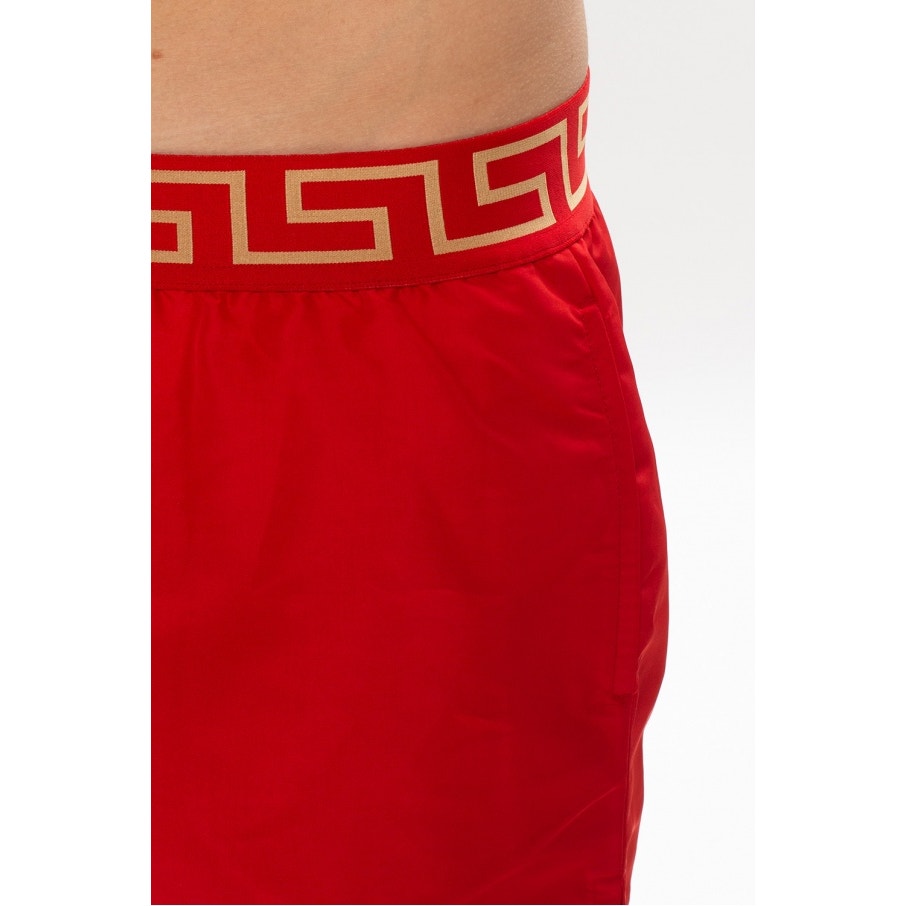 🔴 Versace Greca Medusa Border Swim Shorts - Red L