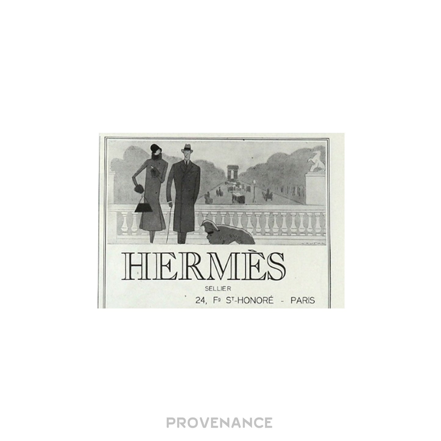 🔴 Hermes Antique Vintage Newsprint Ad - HERMÈS SELLIER V