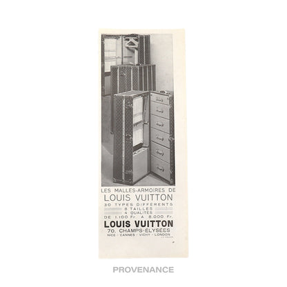 🔴 Louis Vuitton Antique Vintage Newsprint Ad - ARMOIRES