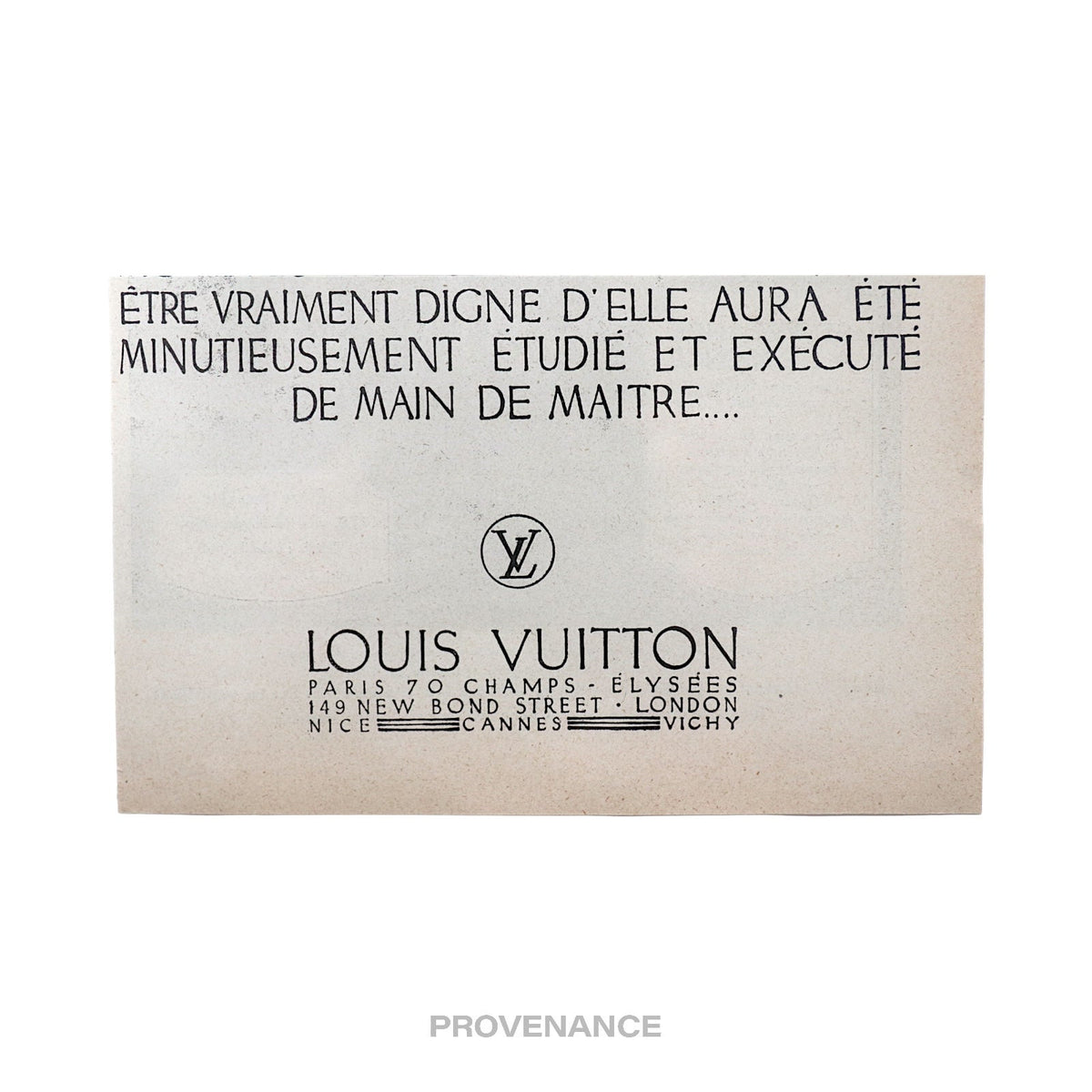 🔴 Louis Vuitton Antique Vintage Newsprint Ad - Perfume Case