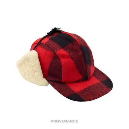 🔴 Filson Double Mackinaw Wool Cap - Red Black Plaid