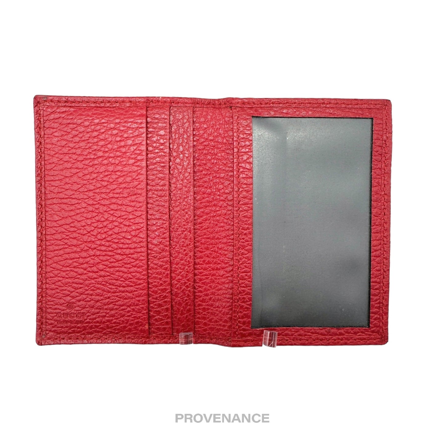 🔴 Gucci Made in Italy Pocket Organizer Wallet - Red Leather