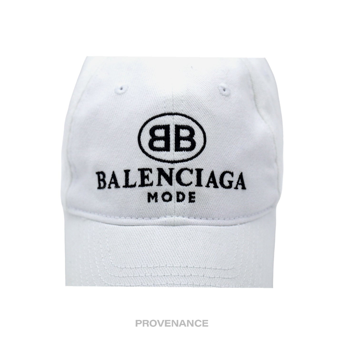 🔴 Balenciaga BB Logo Mode Embroidered Cap Hat - White