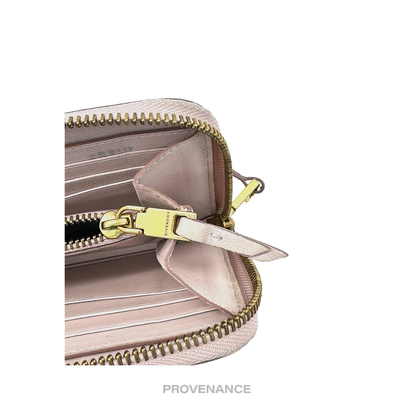 🔴 Givenchy Zip Long Wallet - Blush Quilted Leather Gold