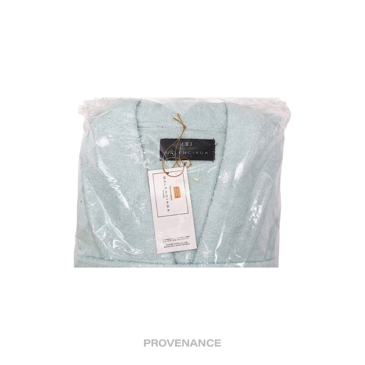 🔴 Balenciaga BB Logo Embroidered Robe - Powder Blue Terry