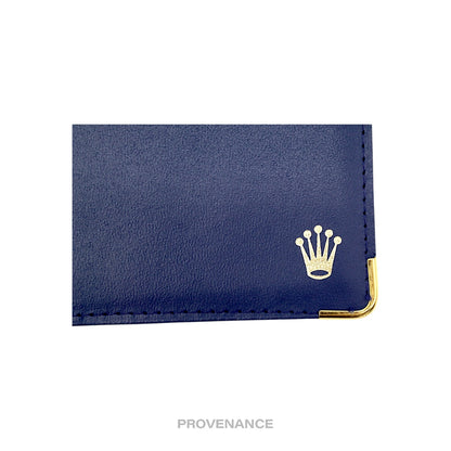 🔴 Rolex Card Holder Wallet - Navy Blue Leather