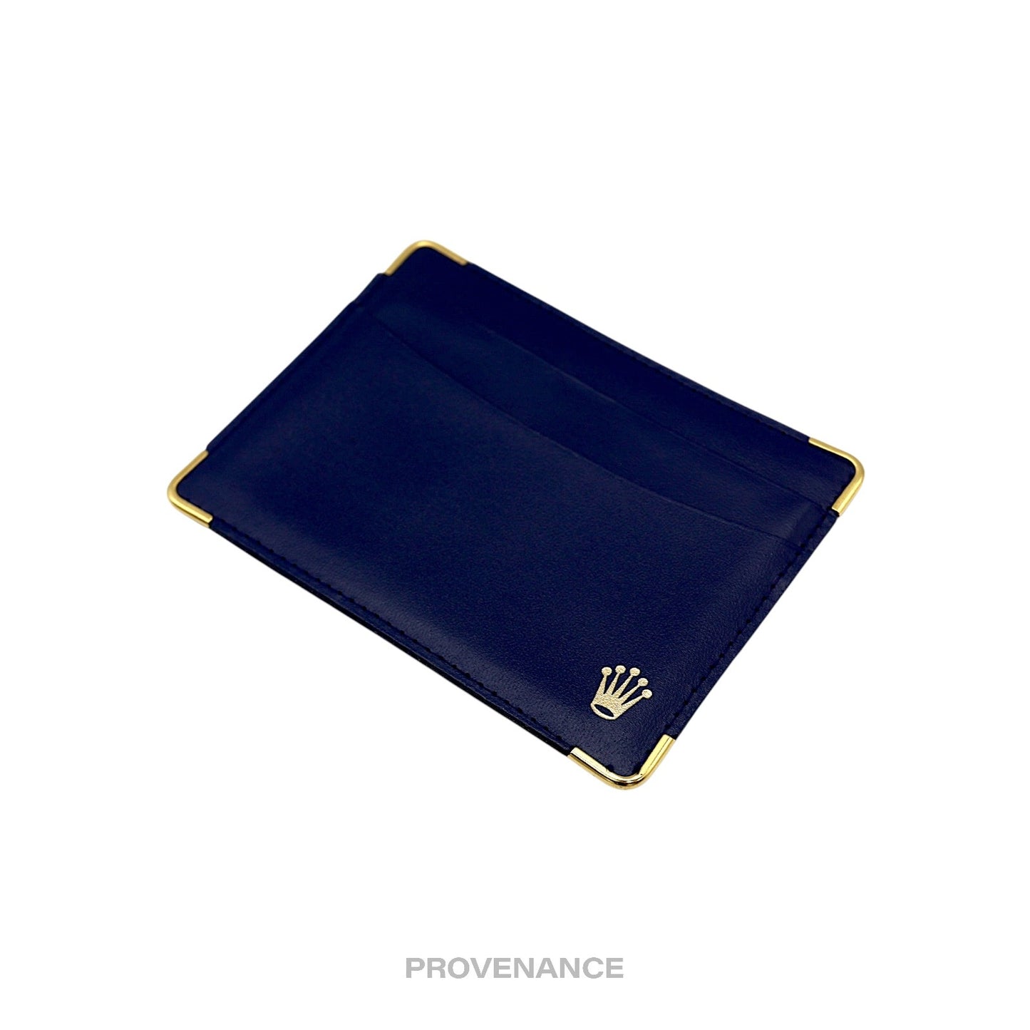 🔴 Rolex Card Holder Wallet - Navy Blue Leather