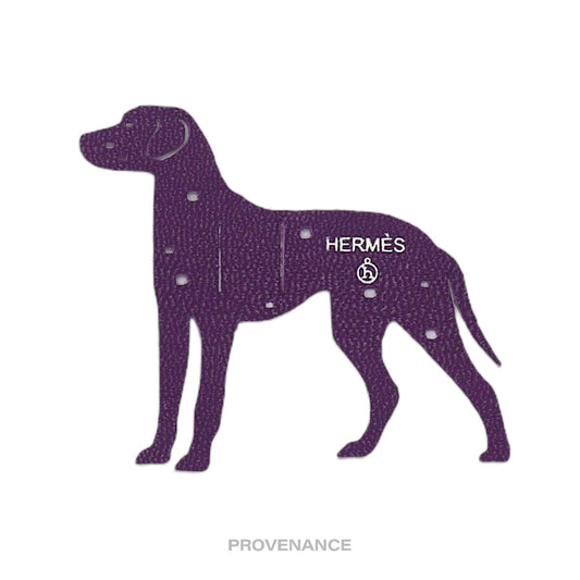 🔴 Hermes petit "h" Dalmation dog Charm - Purple Leather