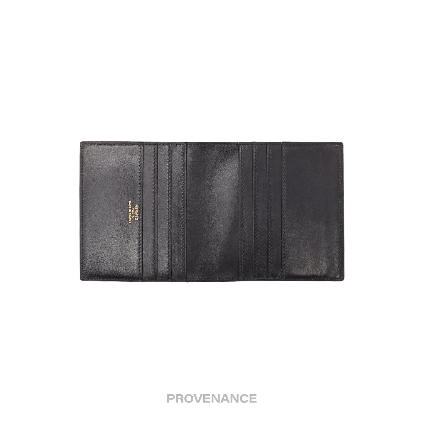 🔴 Hermes 6CC Card Holder Wallet - Black Box Calfskin