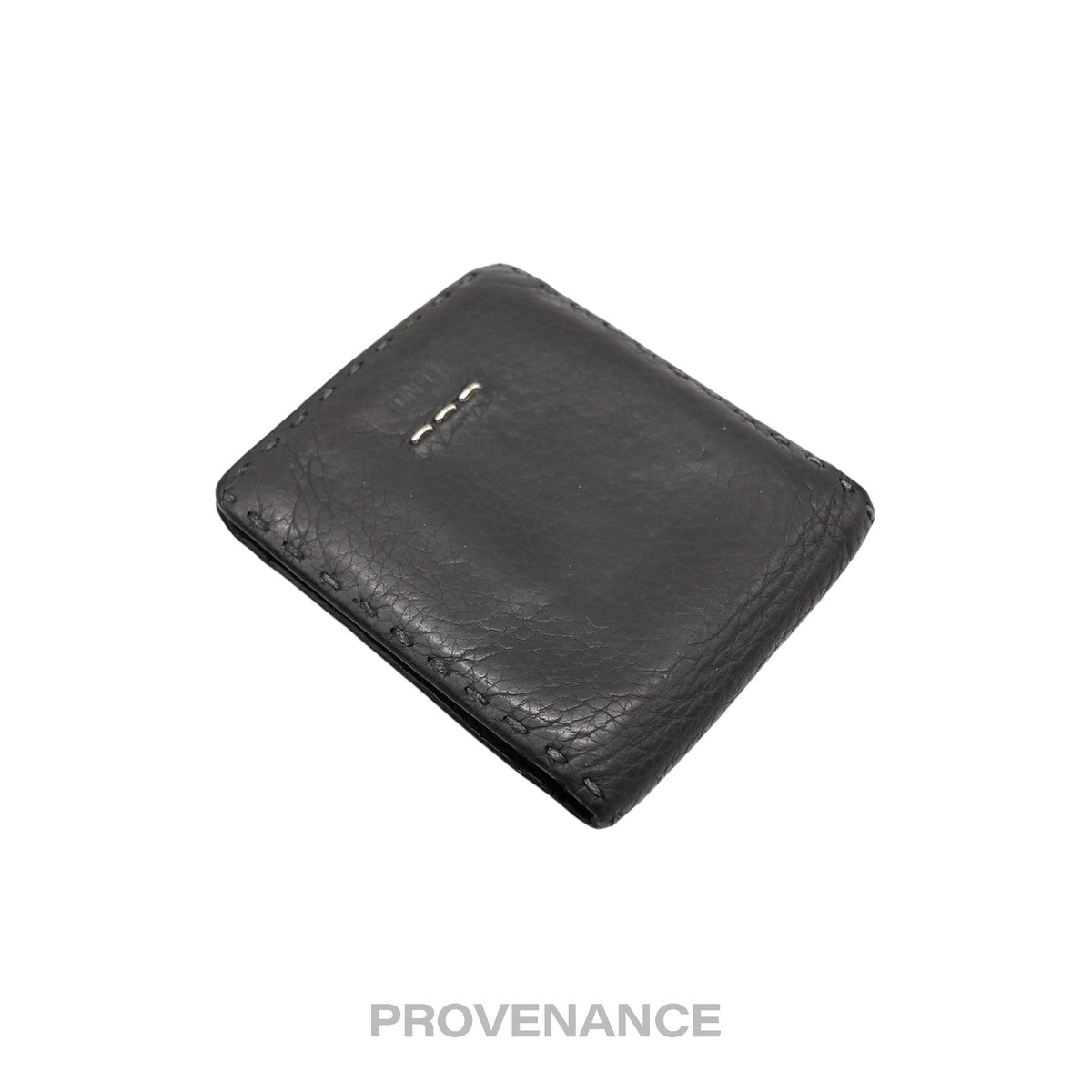 🔴 Fendi Selleria Bifold Wallet - Grey Roman Leather