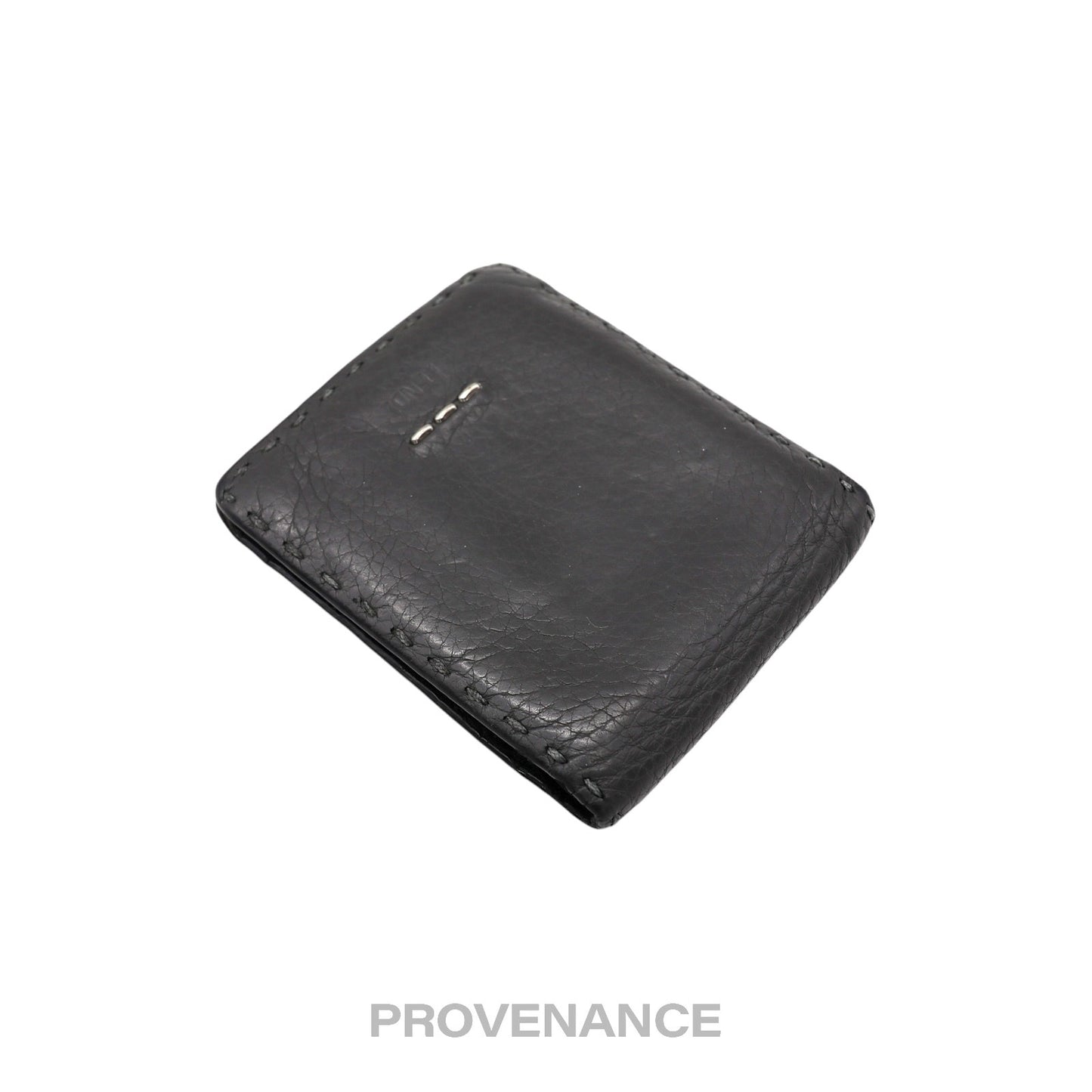 🔴 Fendi Selleria Bifold Wallet - Grey Roman Leather