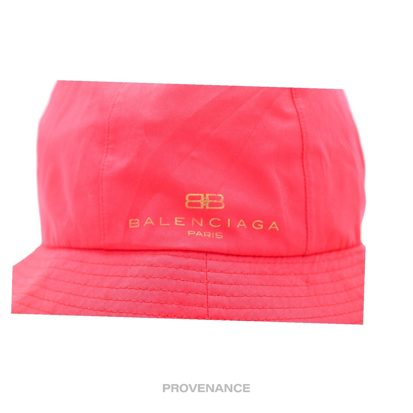 🔴 Balenciaga BB Logo Embroidered Bucket Hat - Red