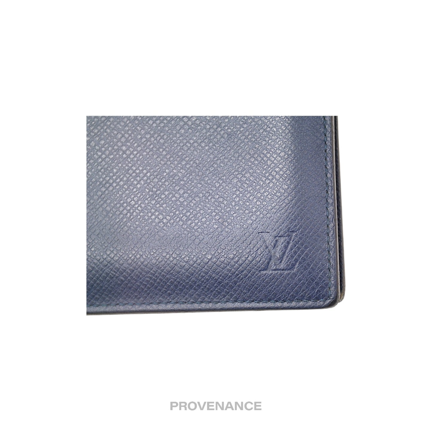 🔴 Louis Vuitton Amerigo Wallet - Navy Blue Taiga Leather