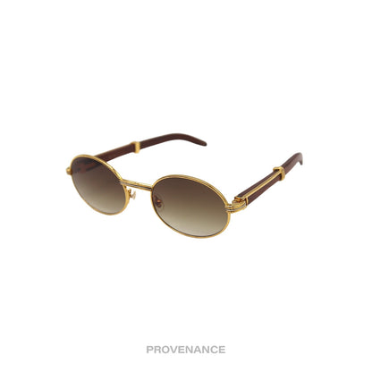 🔴 Cartier Giverny Sunglasses - Bubinga Gold Trinity Brown