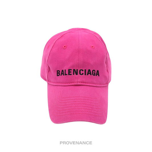 🔴 Balenciaga Embroidered Logo Cap - Washed Pink