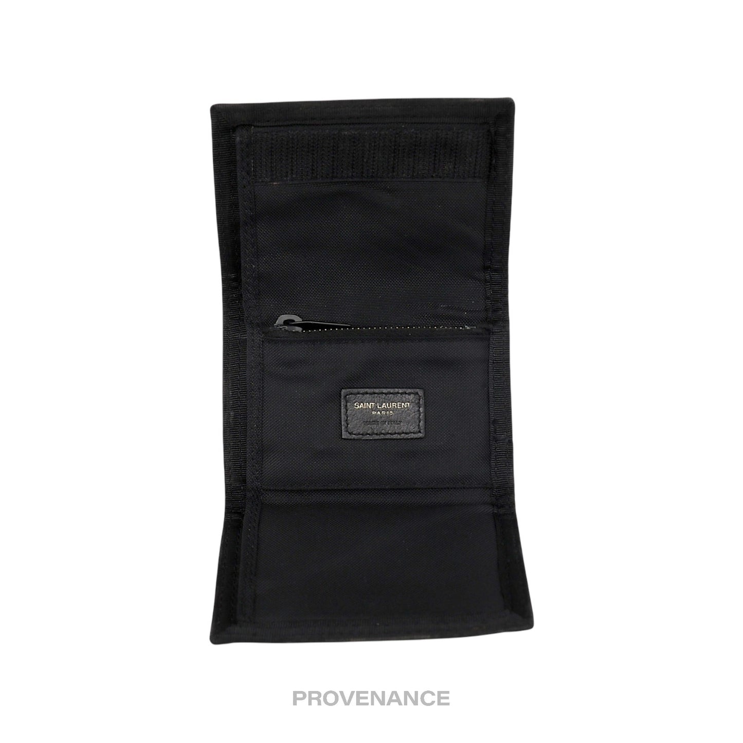 🔴 Saint Laurent Paris SLP Trifold Wallet - Black Technical