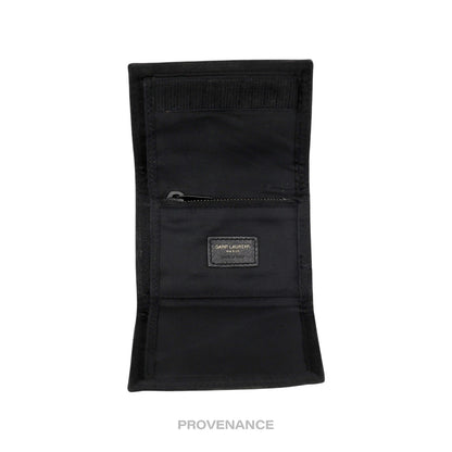 🔴 Saint Laurent Paris SLP Trifold Wallet - Black Technical