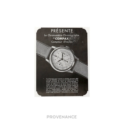 🔴 Hermes Antique Vintage Newsprint Ad - Universal Watch