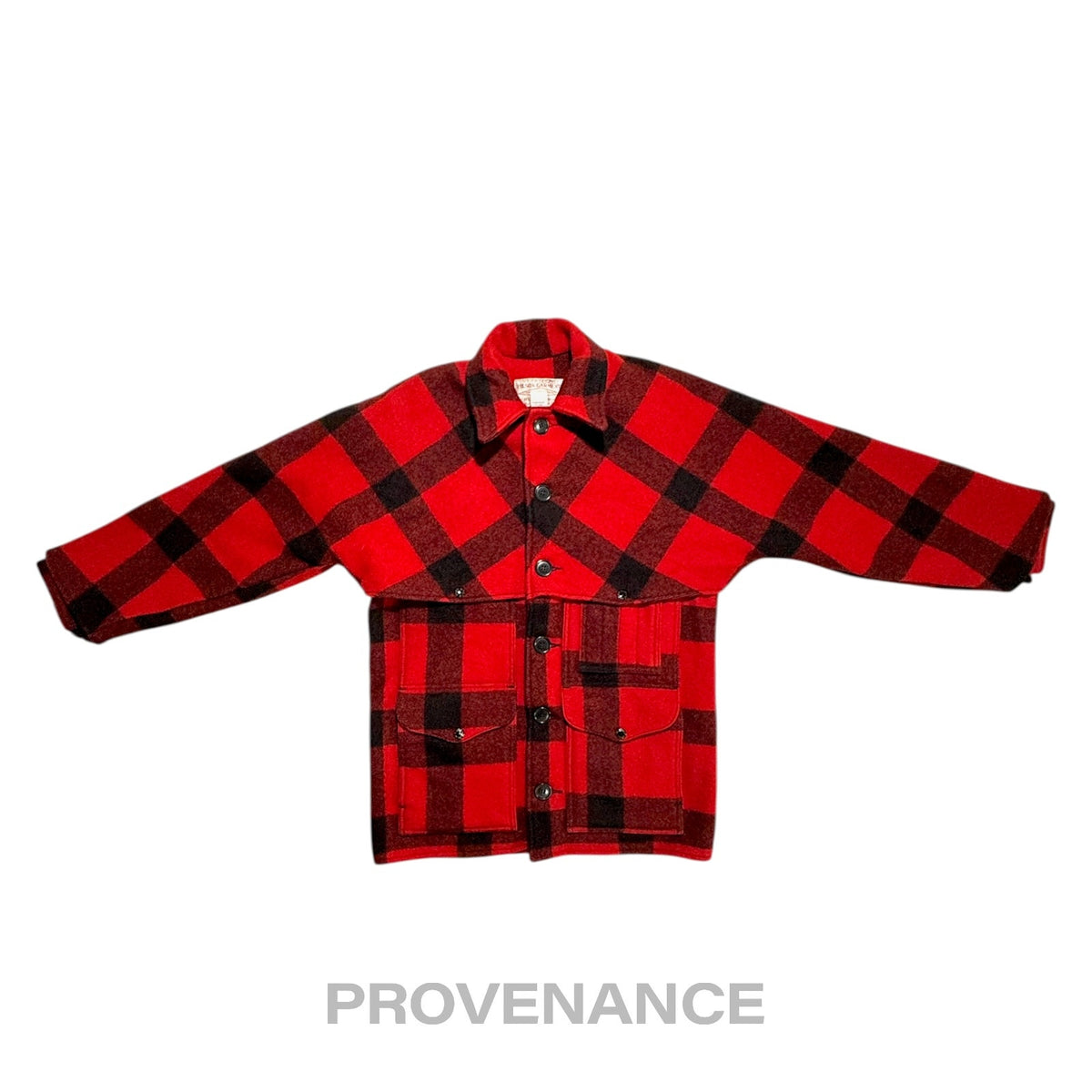 🔴 Filson Double Mackinaw Cruiser USA Wool Red Plaid 38 S