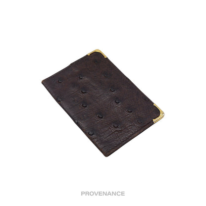 🔴 Gucci Pocket Organizer Wallet - Chocolate Ostrich Leather