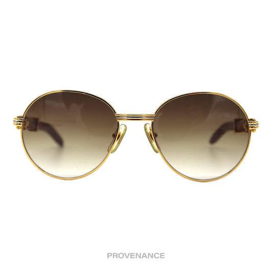 🔴 Cartier Bagatelle Wood Sunglasses- Brown