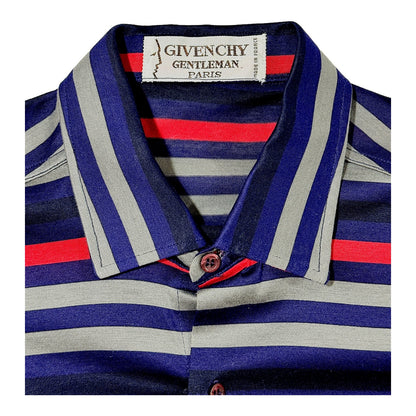 🔴 Givenchy Long Sleeve Polo Shirt -  Striped Cotton 2 M