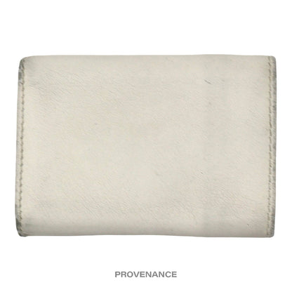🔴 Balenciaga Logo Print Trifold Wallet - White